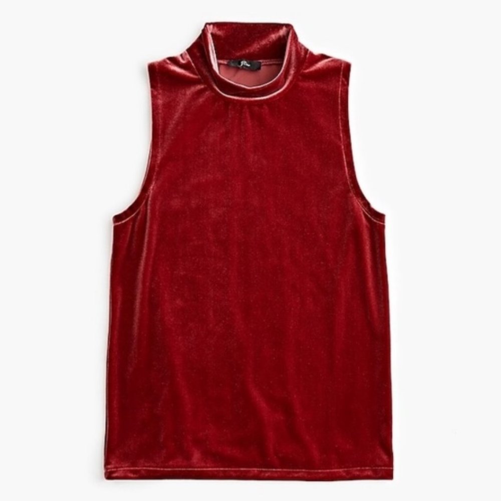 J. Crew Sleeveless Velvet Mock Neck Top Medium